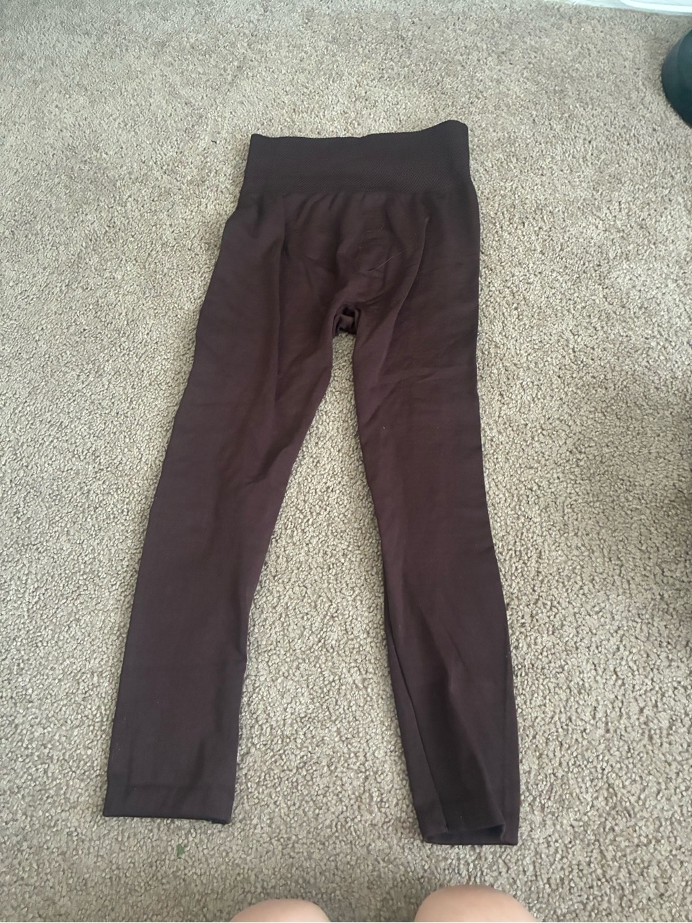 Kids Brown High-Waist Stretch Leggings